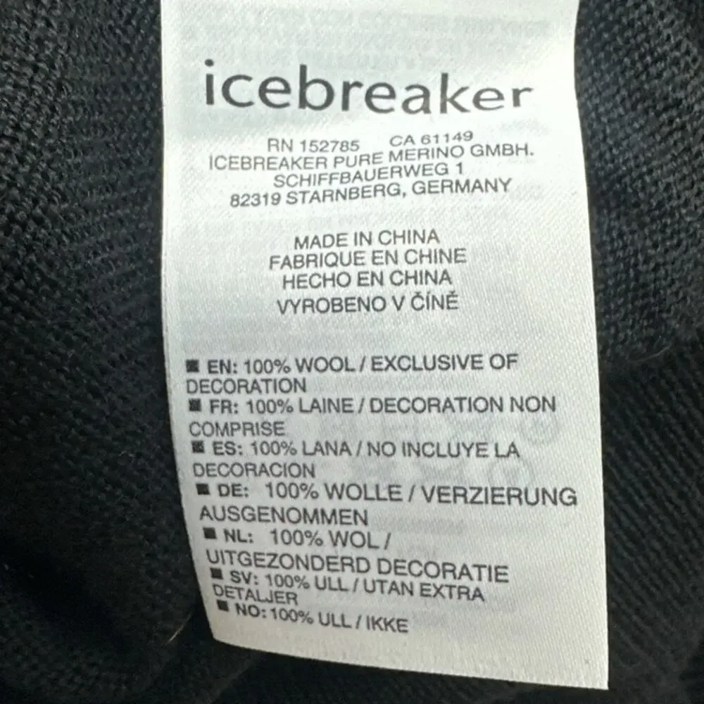 Icebreaker Shearer Crewe Sweater Women's L Black 100% Merino Wool Cozy - Picture 5 of 5
